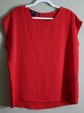 Montgomery Post Red Dolman Short Sleeve Blouse Large